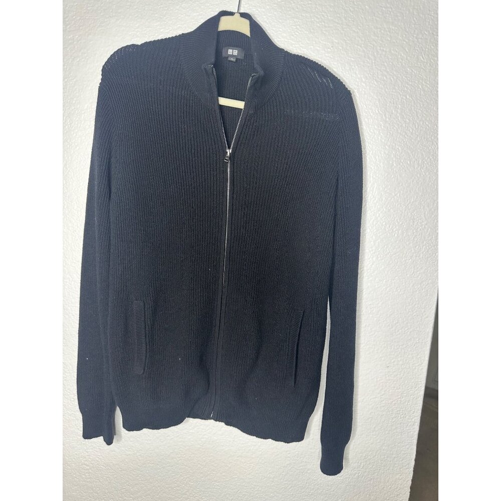 Uniqlo Knit Zip Up Black Cardigan  Mens XL